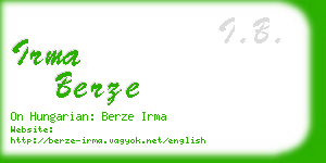 irma berze business card